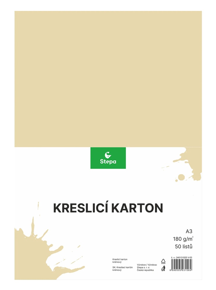 Karton A3 krémový 180g. 50 listů