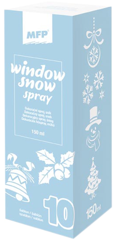 Vánoční spray sníh bílý 150ml + šablony