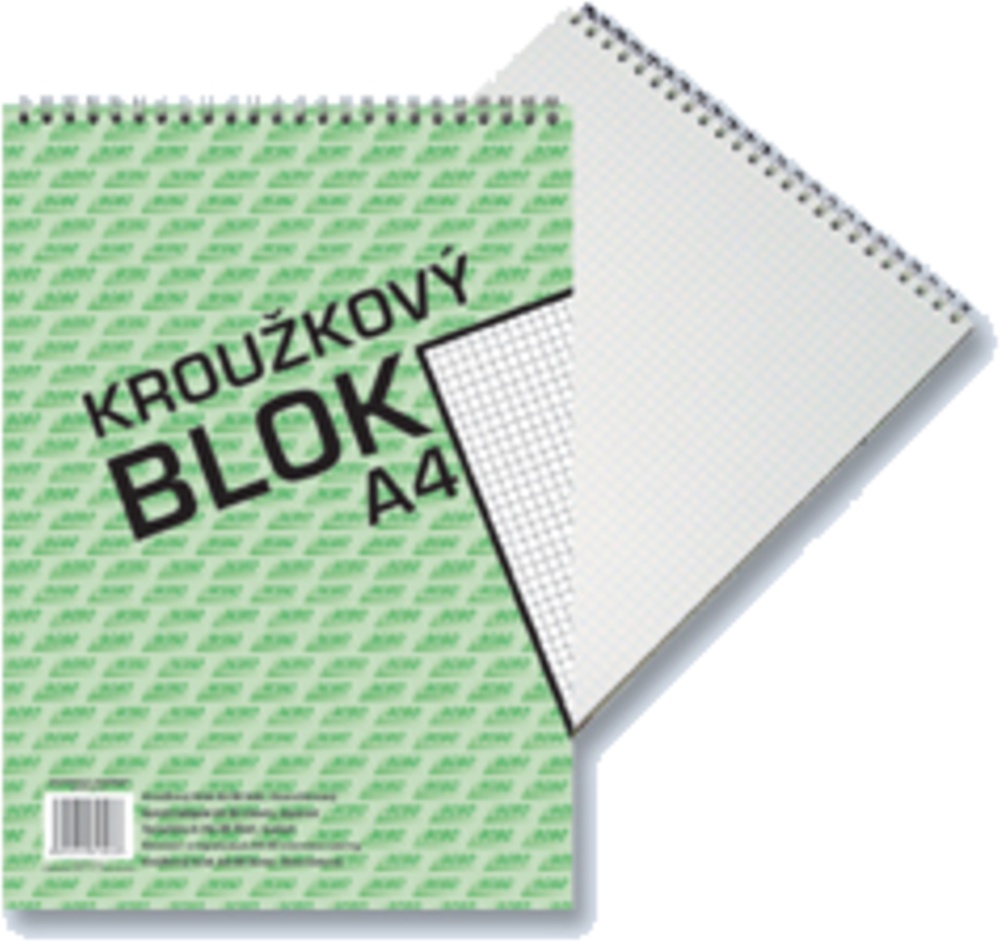 Blok A4 horní spirála čtvereček 50 listů
