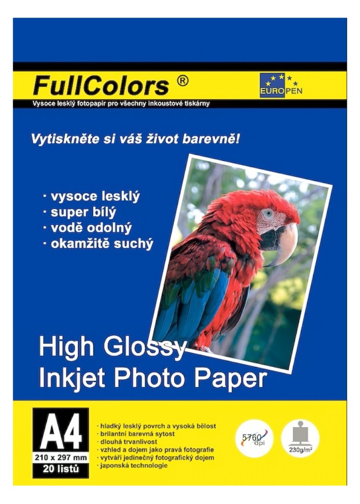 Foto papír A4 Europen 230g lesk 20ks