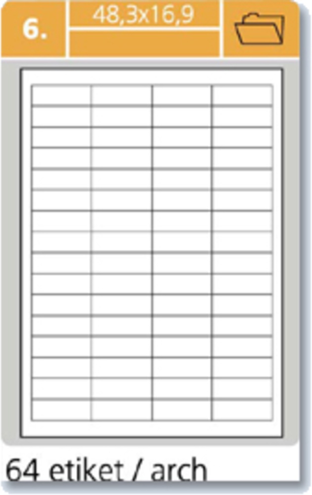 Samolepící etikety Laser 48.3x16.9 6400 etiket