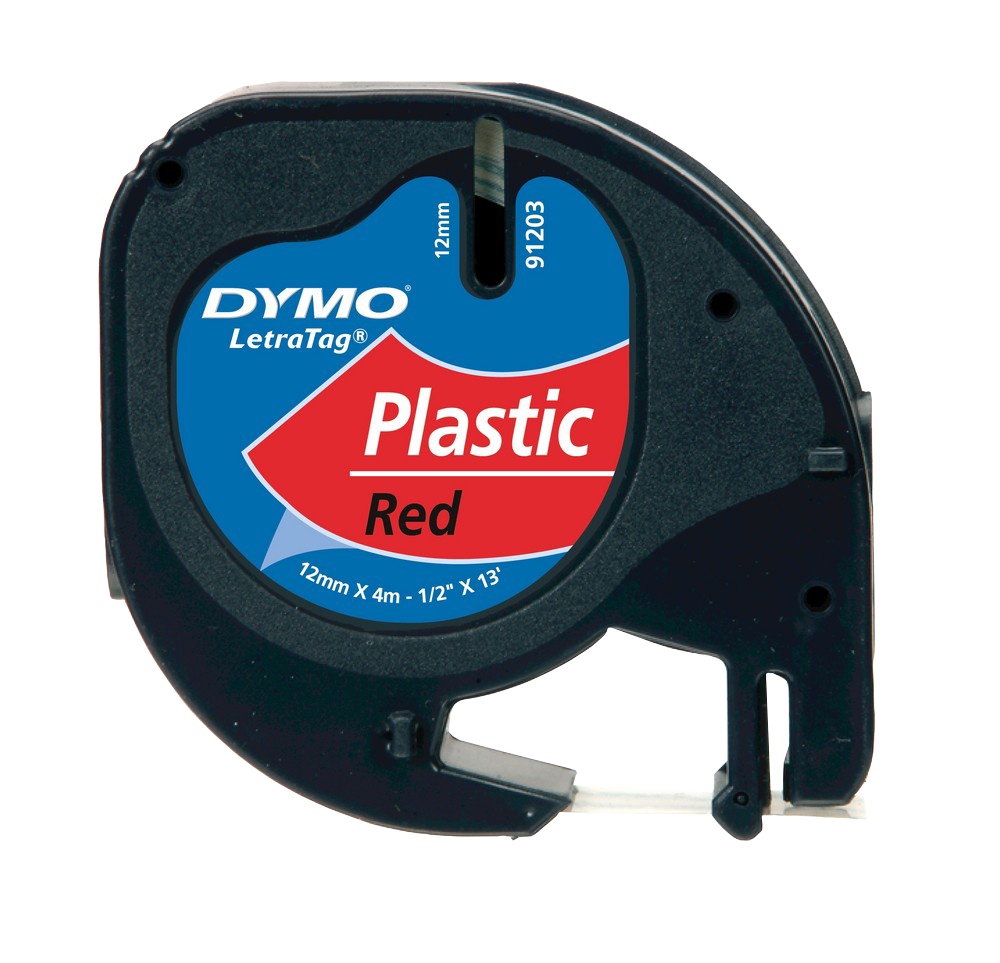 Dymo páska letratag 12mm/4m červená plastová