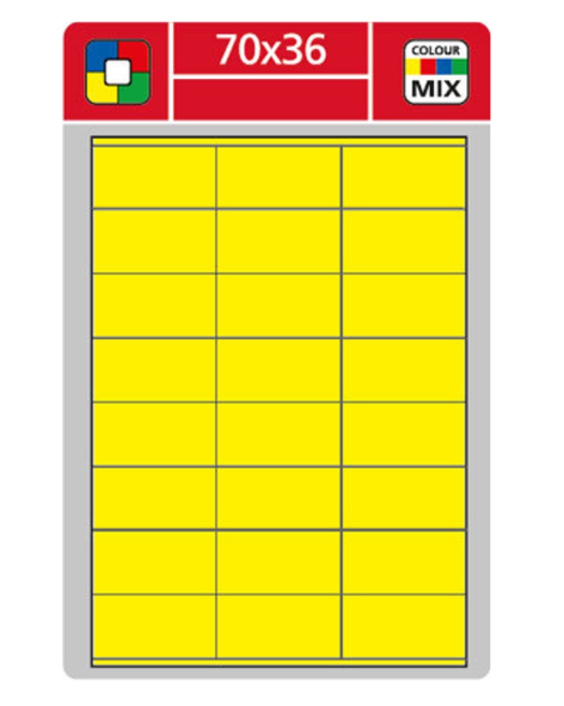 Samolepící etikety Laser 66x70 žluté 1200 etiket