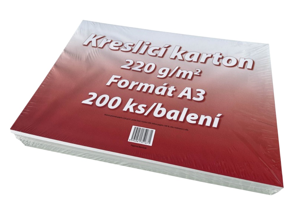 Karton A3 kreslící 220g. 200 listů
