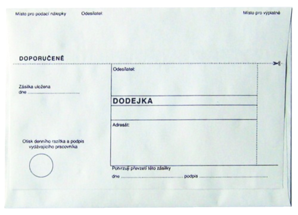 Obálka B6 dodejka bílá NCR 125x176