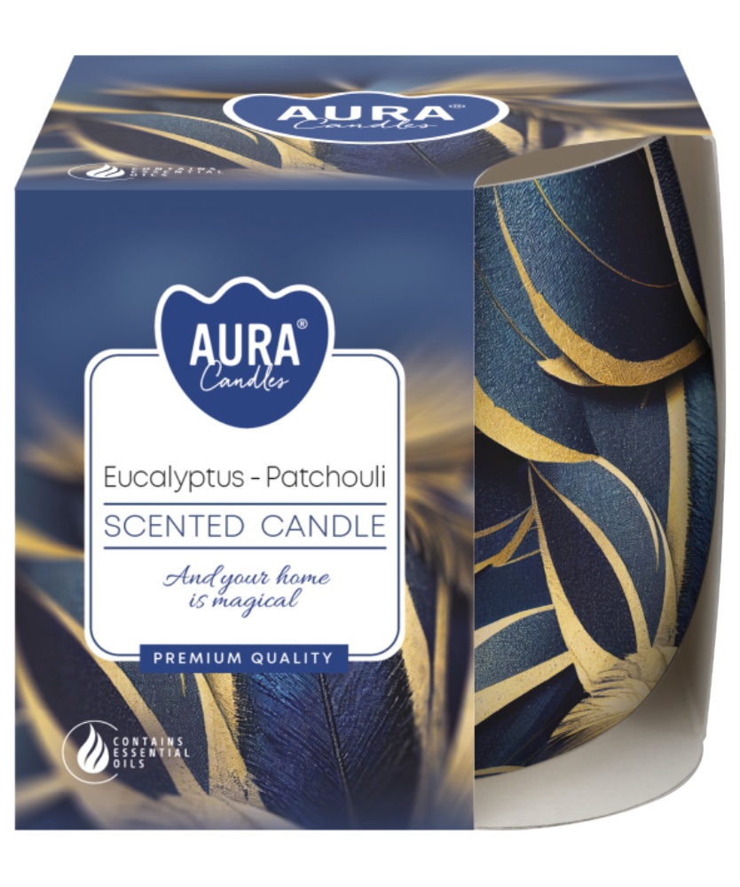 Svíčka vonná ve skle Eukalypt/patchouli
