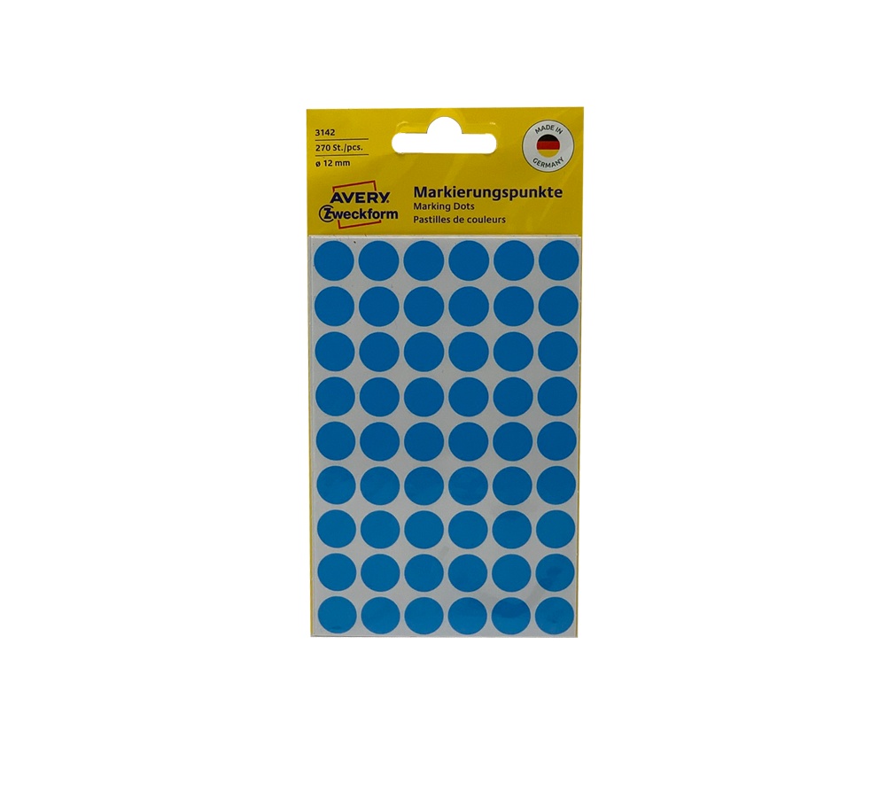 Samolepící etikety Zweckform kulaté 12mm modré 270 etiket