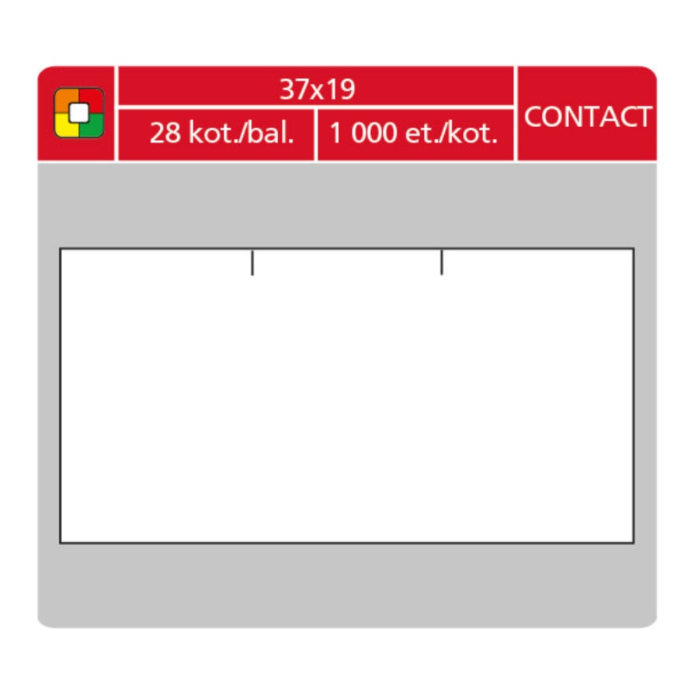 Samolepící etikety Contact 37x19 bílé 1000 etiket