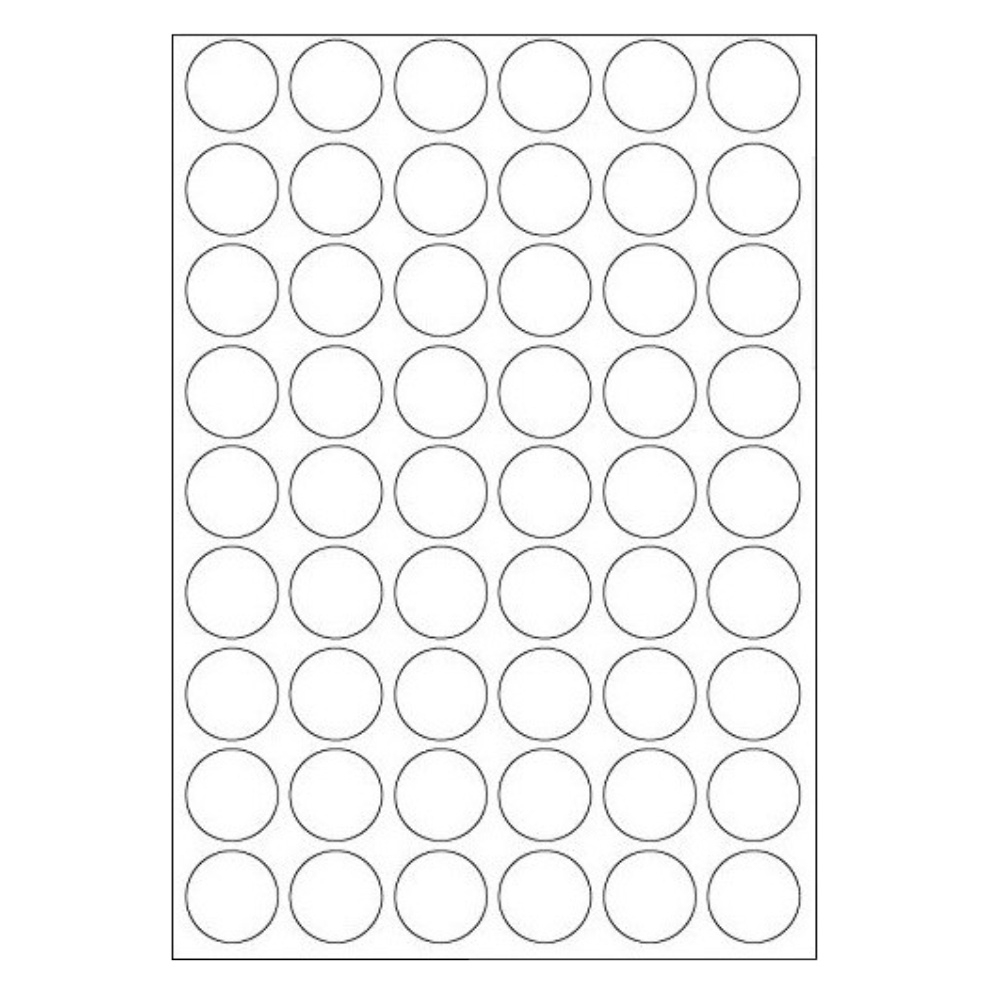 Samolepící etikety Laser kruh 30mm bílý 5400 etiket