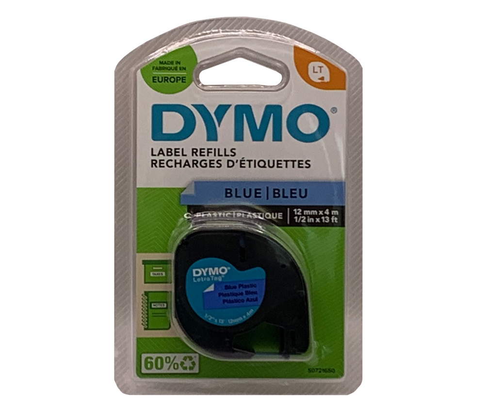 Dymo páska letratag 12mm/4m modrá plastová