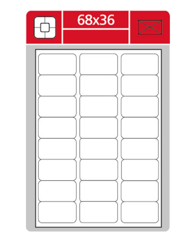 Samolepící etikety Laser 68x36 2400 etiket