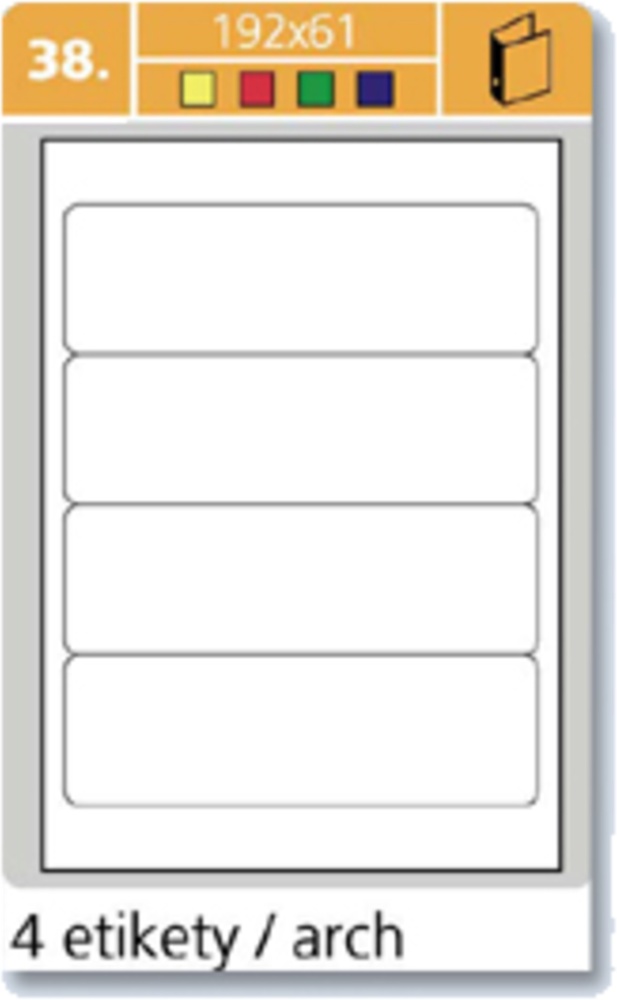 Samolepící etikety Laser 192x61 červené 400 etiket