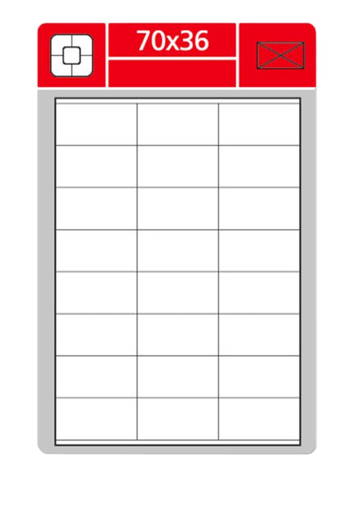 Samolepící etikety Laser 70x36 2400 etiket