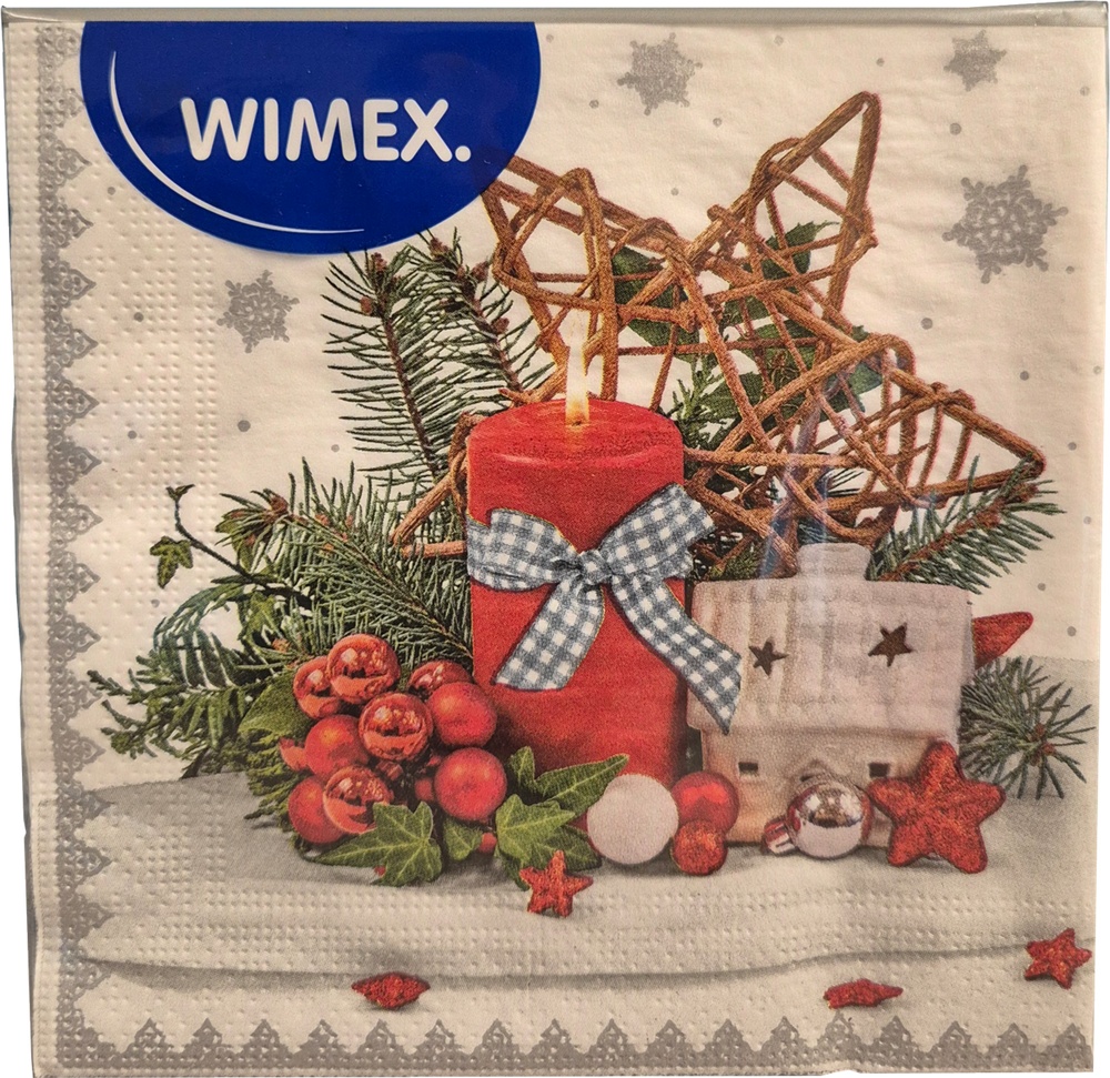 Vánoční ubrousky 3-vrstvé Hvězda 33x33 cm 20ks