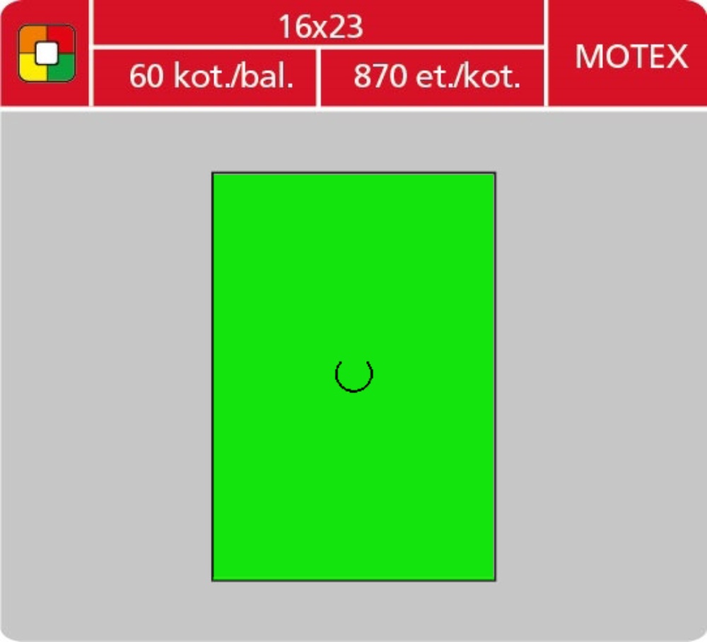 Samolepící etikety Motex 16x23 signální zelené 870 etiket