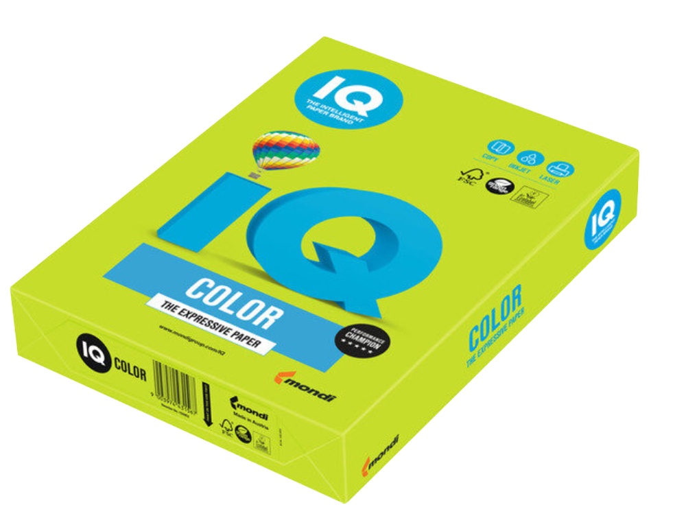Barevný papír A4 80g.IQ zelený 46 500 listů