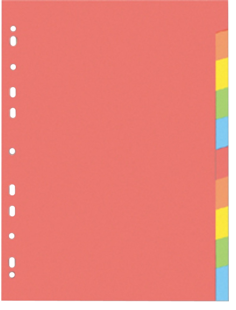 Rejstřík A4 10 listů barevný papír