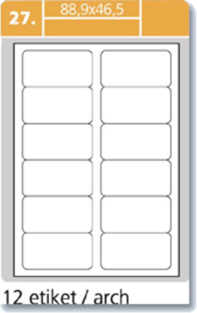 Samolepící etikety Laser 88.9x46.5 1200 etiket