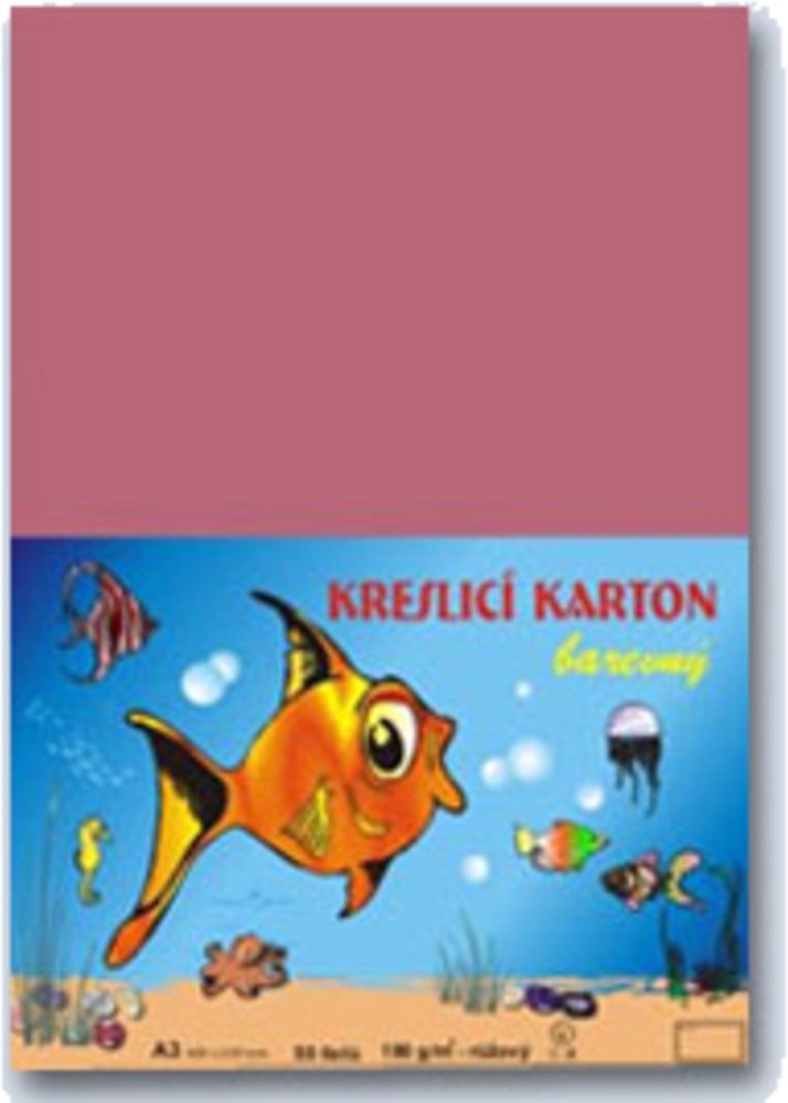 Karton A3 růžový 180g. 50 listů