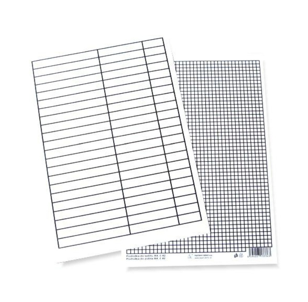 Podložka papírová A4 linka-čtvereček