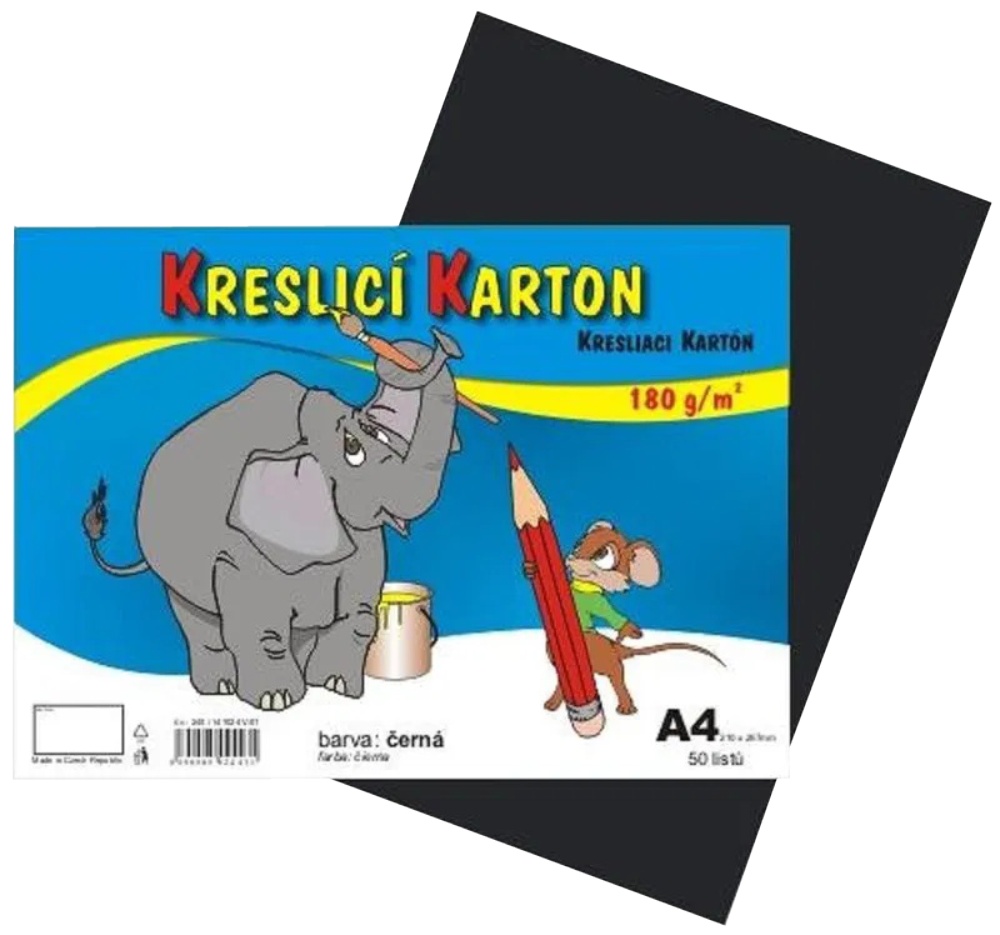 Karton A4 černý 180g 50 listů