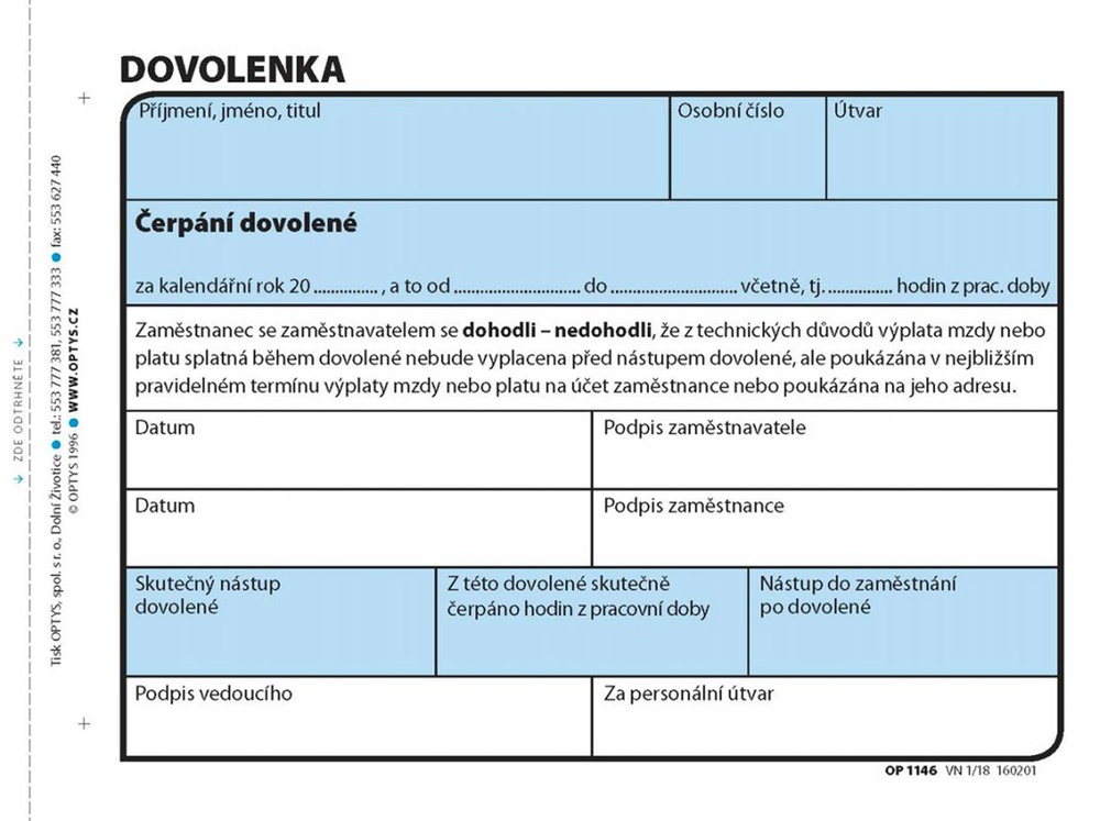 TOpt Dovolenka A6 100 listů 1146