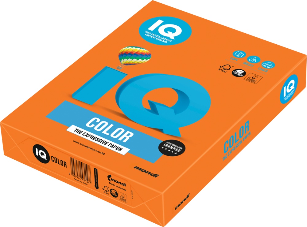 Karton A4 IQ tm.oranž.160g 250 listů 43