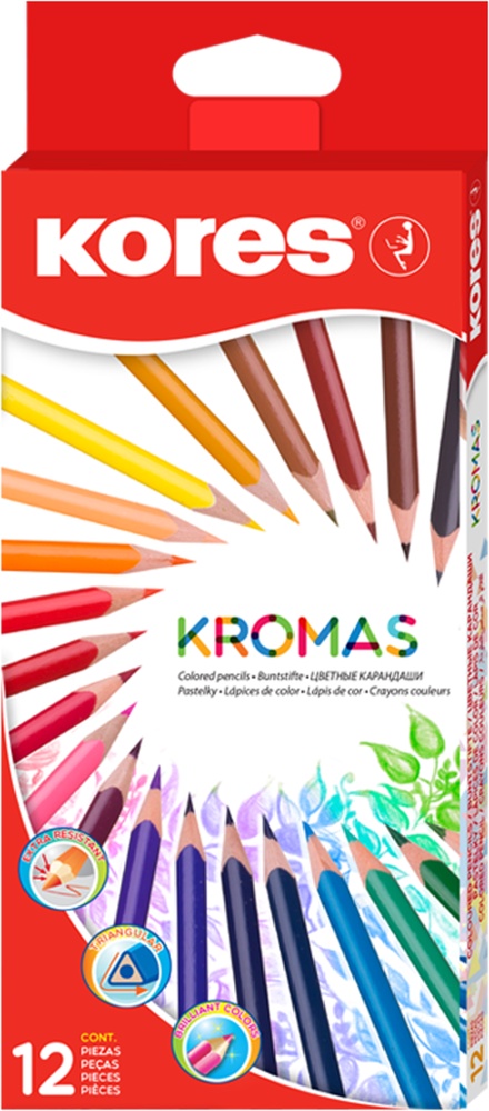 Pastelky Kores Kromas 12ks trojhranné