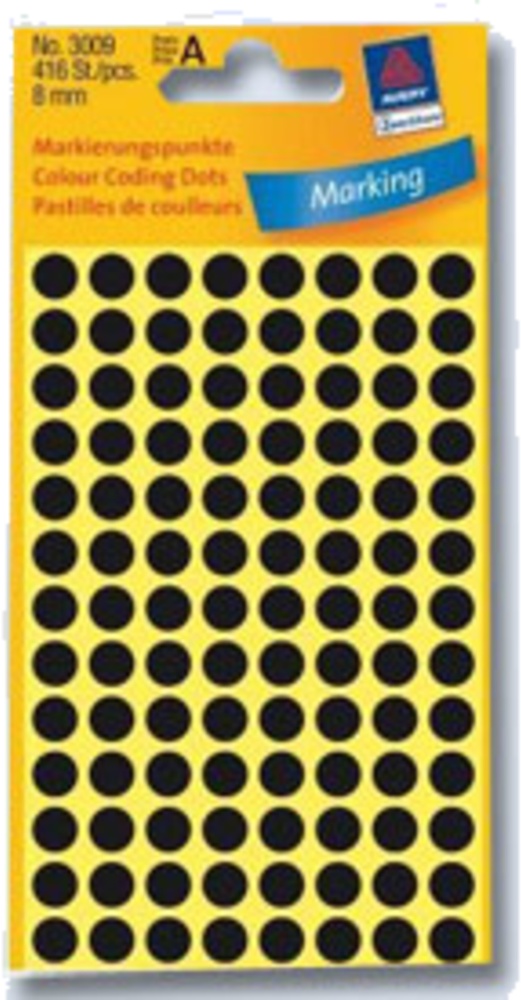 Samolepící etikety Zweckform kulaté 8mm černé 416 etiket