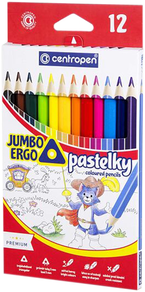 Pastelky 9522/12 Lakované trojhranné