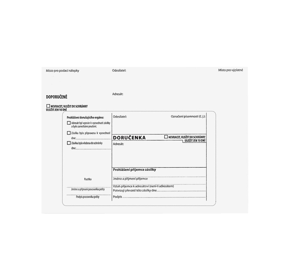 Obálka C5 doručenka bílá NCR s poučením
