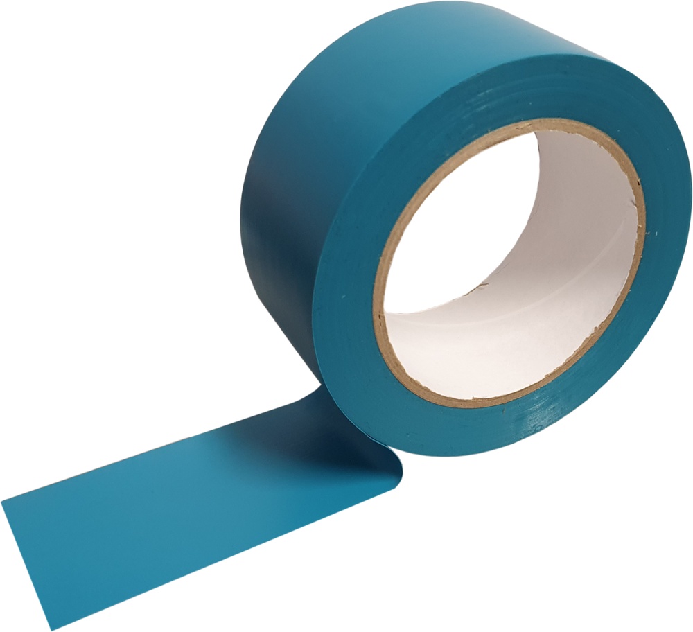 Lepící páska 50/33m PVC vytyčovací modrá