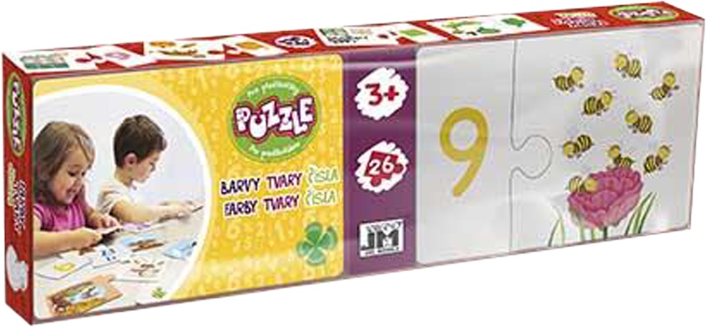 Puzzle Čísla,bar. pro předškoláky 26 dílů