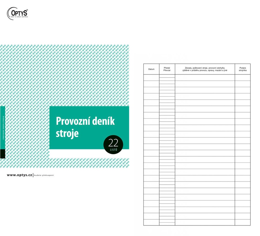 TOpt Provozní deník stroje A4 22l 1234