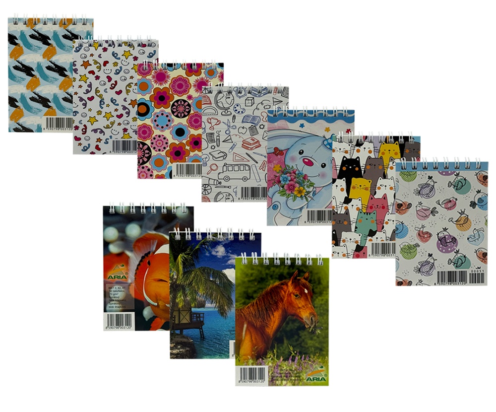 Blok A7 horní spirála různé motivy 50l