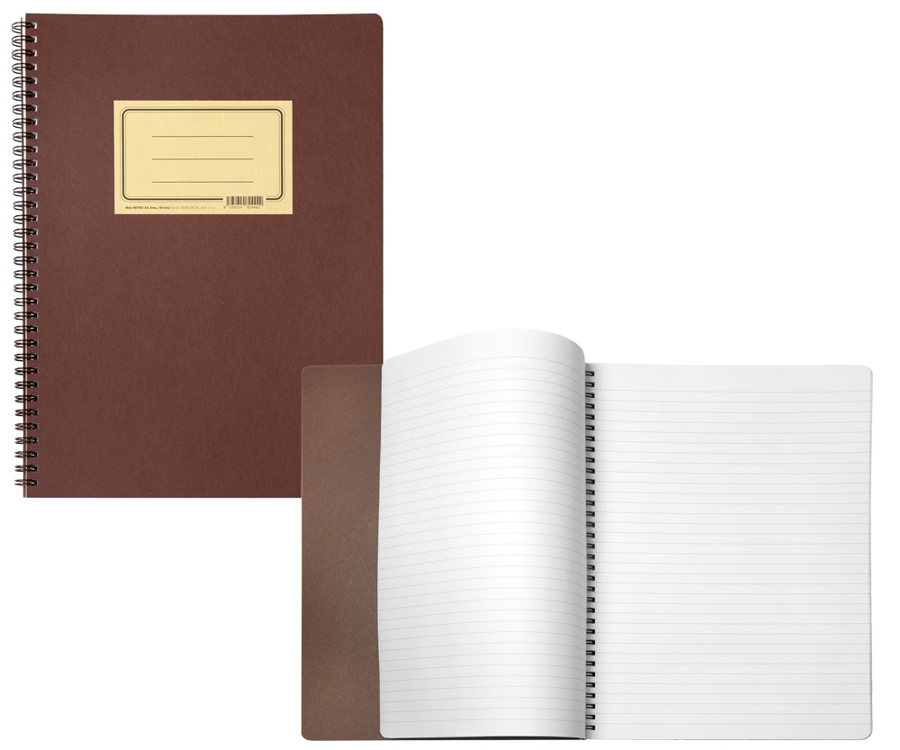 Blok Bobo A4 boční spirála Retro linka 50 listů