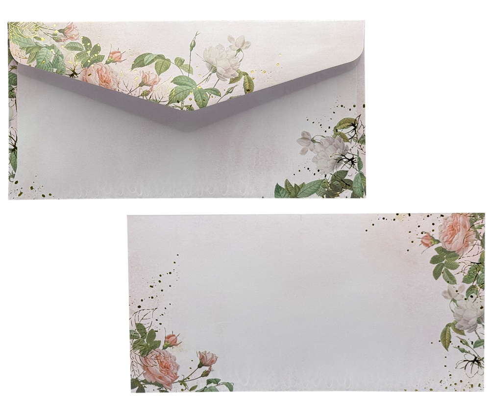 Ozdobné obálky DL 120g květiny 10ks