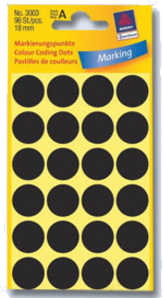 Samolepící etikety Zweckform kulaté 18mm černé 96 etiket