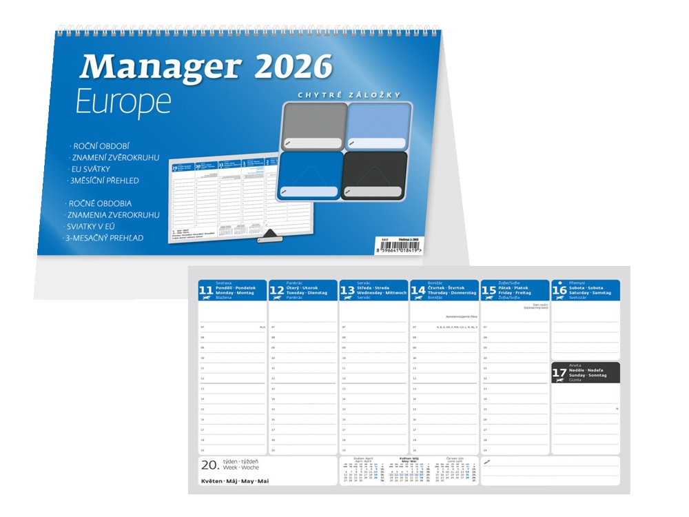 Kalendář s.2026 Manager Euro S60 301x180
