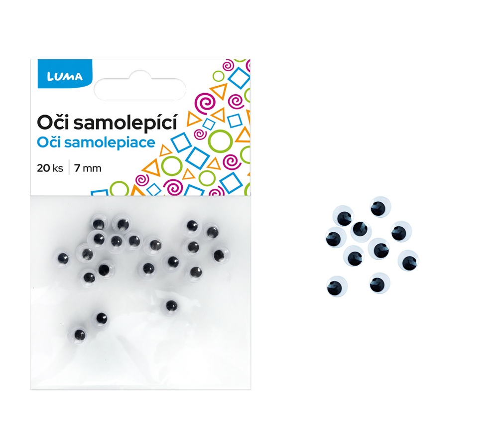 Oči lepící 7mm 20ks
