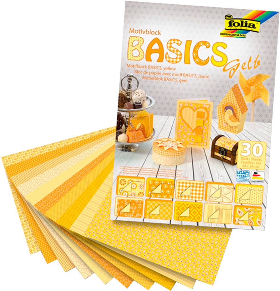 Hobby papir Basic žlutý 30l 24x34cm
