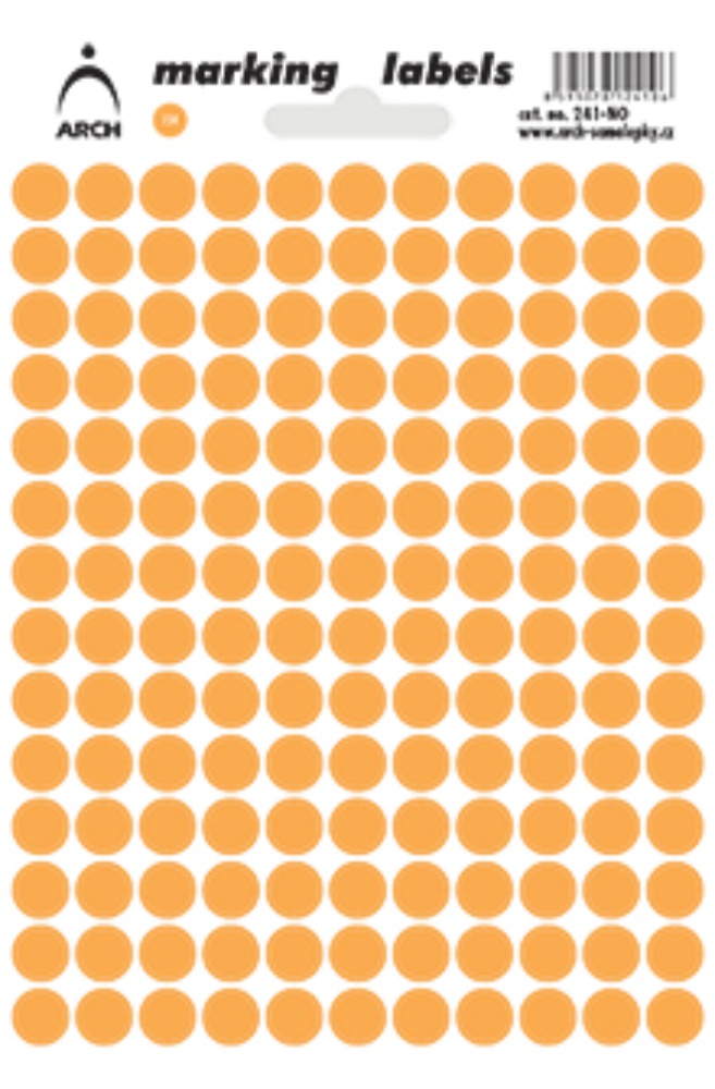 Samolepicí kolečka 8 mm - oranžová neonová