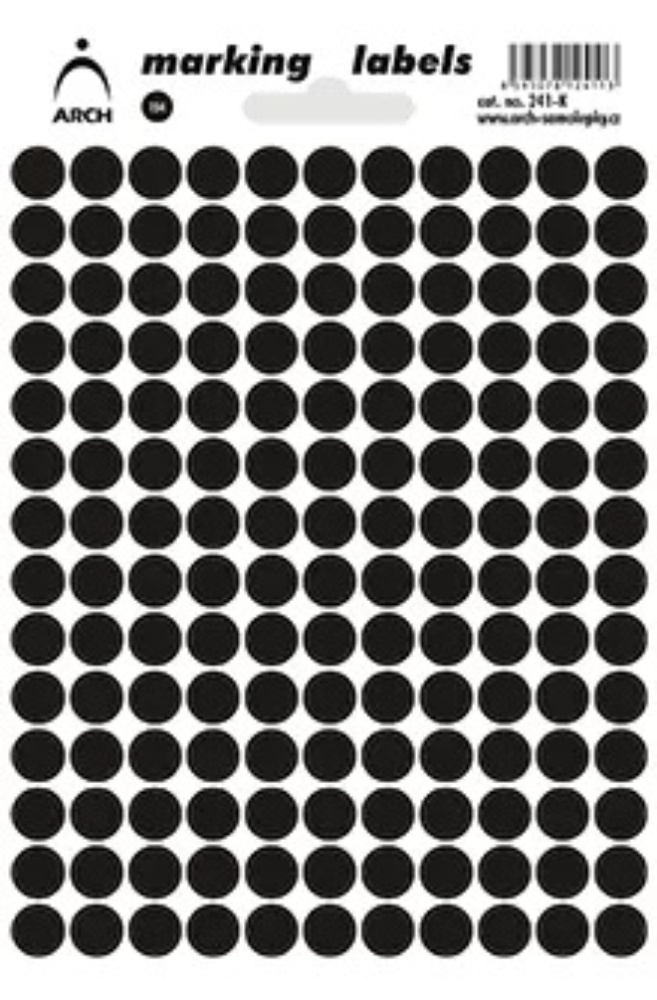 Samolepicí kolečka 8 mm - černá