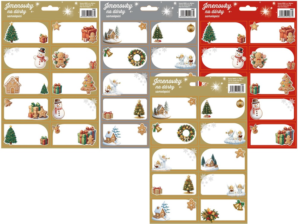 Vánoční samolepky na dárky 17x26cm