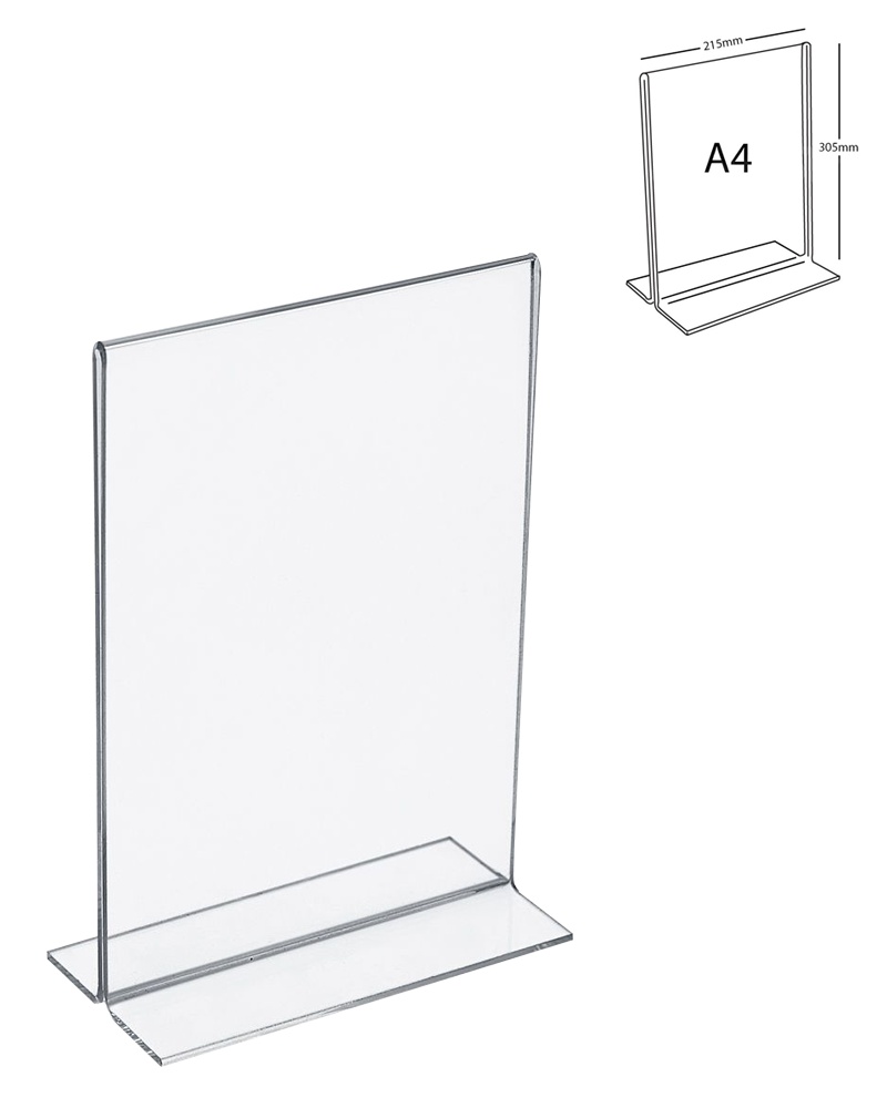 Plexi stojánek T A4 na výšku