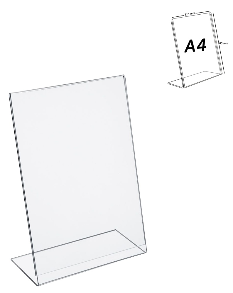 Plexi stojánek L A4 na výšku