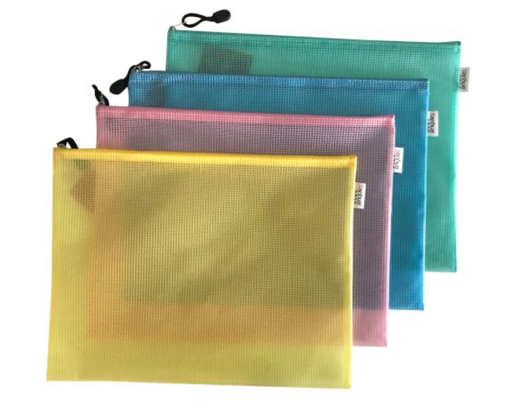 Spisové desky A4 PVC mix barev se zipem a textilem