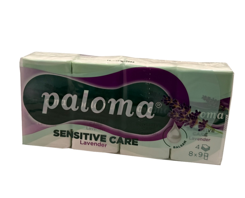 Kapesníčky PALOMA LEVANDER  4-vrstvé  aroma /9ks