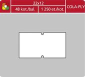 Samolepící etikety Cola-Ply 22x12 bílé 1250 etiket