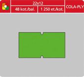 Samolepící etikety Cola-Ply 22x12 zelené 1250 etiket